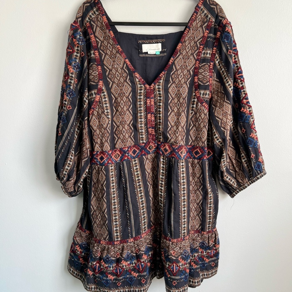 By Anthropologie Size 2X • Blue Embroidered Dress/Blouse